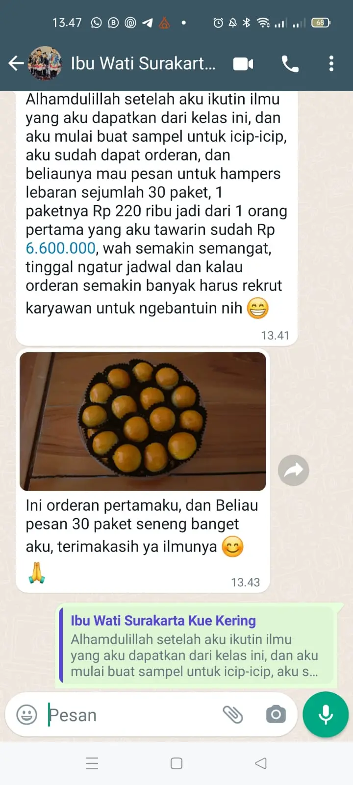 Testimoni StudyCuli Kursus Cookies Lebaran Online